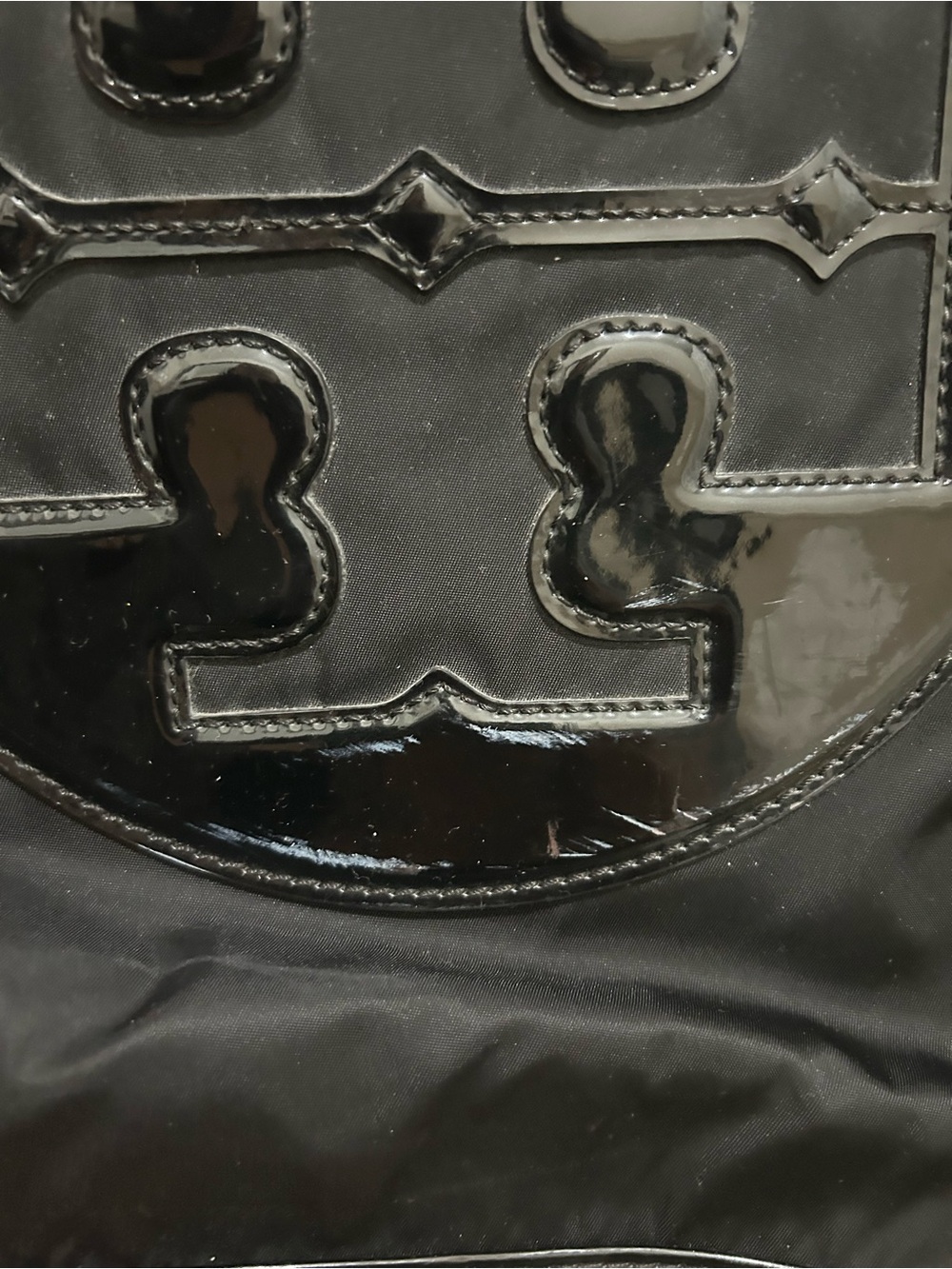 Tory Burch Ella Black Nylon Tote with Patent Trim - Picture 5 of 14